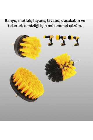 Depomıx Matkap Ucu Fırça Seti Halı Fayans Zemin Temizliği