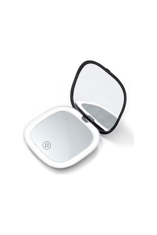 3x Büyütme Özellikli Kompakt Ayna, Taşınabilir Cep Aynası, Çift Taraflı Led Işıklı Makyaj Aynası, Usb-c Şarj Edilebilir Seyahat Aynası Siyah Diğer