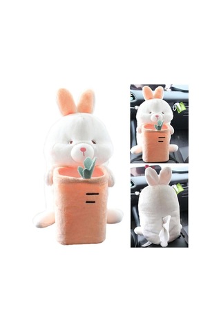 Createtech Yumuşak Tavşan Peluş Oyuncak Sevimli Suntek Kutu Çöp Araba Qr Diğer