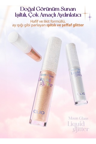 Işıltılı Ve Şeffaf Likit Glitter Clıo Moon Glass Liquid Glitter Sweet Cloud 02 Moon Flare 02