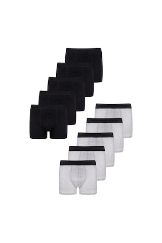 Freemen Erkek 10 Lu Pamuklu Slim Fit Boxer Seti Geniş Beden Aralığı Siyah-gri