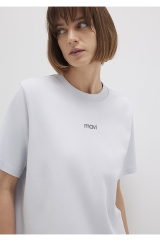 Mavi - Mavi Logo Baskılı Beyaz Tişört 1612829-89201 Beyaz