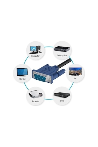 Bilgisayar Monitör Laptop Projeksiyon Cihazı Görüntü Kablosu 10Mt