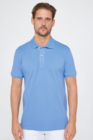 Tudors Erkek Slim Fit Dar Kesim %100 Pamuk Düz Pike Mavi Polo Yaka Tişört-30547-mavi Mavi