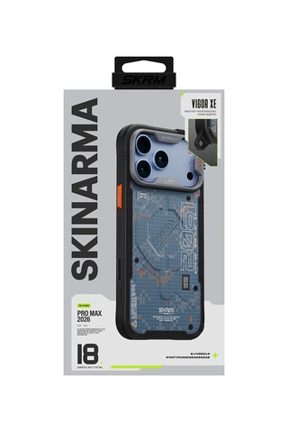 Apple Uyumlu iPhone 18 Pro Max Uyumlu Kılıf M-safe Şarj Özellikli Airbag Tasarımlı Skinarma Vigor Xe Kapak Mavi