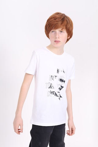 Toontoy Unisex Çocuk Atatürk Baskılı Tişört Beyaz