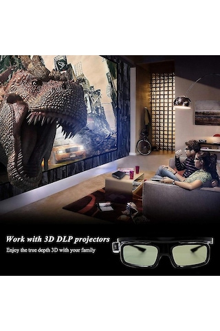 Mufunye Gl1800 Aktif Şuter 3d Gözlükleri, Dlp-lınk İle Uyumlu, Tüm Dlp Projeksiyoncuları İçin Şarj Edilebilir, Gerçekçi 3d Görüntü Deneyimi