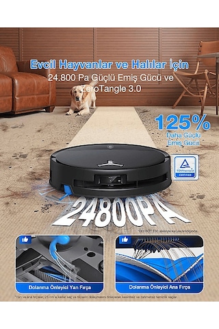 Ecovacs T80S Omni Robot Süpürge + Mop Siyah