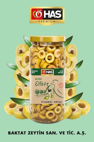 Has Premium Dilimli Yeşil Zeytin 500 G Has Premium Dilimli Yeşil Zeytin 500 G