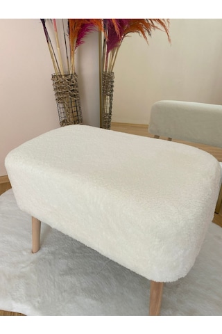 Ahşap Ayaklı Dikdörtgen Puf