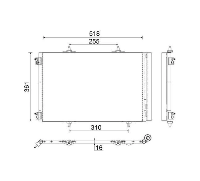 Klima Radyatörü Kondenser Crossland 2017 P207 2006 P208 2012-2019 P2008 2013 C3 2009 Aırcross 2017 C4 2014 Ds3 2010 1.2-1.4-1.6 Vtı-hdı-thp-puretech 6455 Ek 6455 Hf 6455 Hg