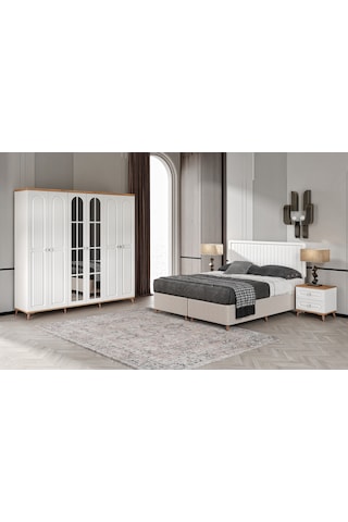 Bohem 6 Kapaklı Komple Mdf Yatak Odası Takımı