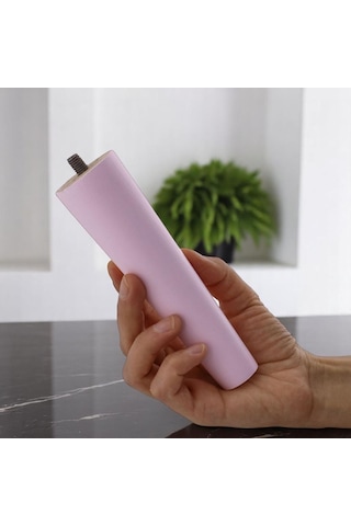 8 Adet Ahşap Ayak 15 Cm Açık Pembe M8 Civatalı Bağlantı Aparatlı Dolap Mobilya Koltuk Kanepe Destek Ayağı Ayakları Pembe