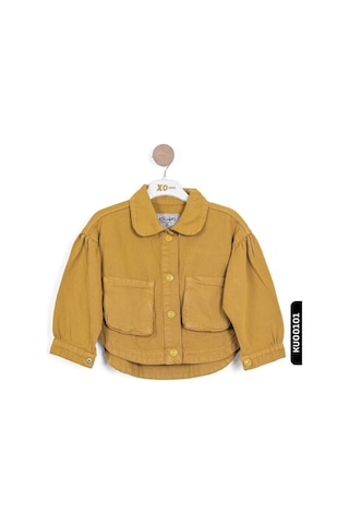 Xo Kids Sivri Yakalı Çift Cepli Çıt Çıt Kaplamalı Kız Çocuk Gömlek 5-14 Yaş 24216 Fıstık Yeşil