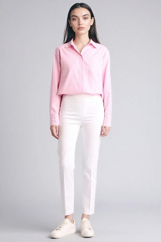 Defacto Oversıze Çizgili Oxford Gömlek G9806ax26sppn666 Pembe-pn666