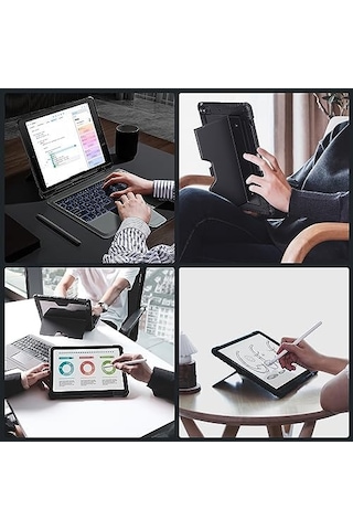 Nillkin İpad 11. Nesil A16 /10. Nesil Klavyeli Kılıf 10.9 İnç, Kalem Tutucu, 7 Renkli Arkadan Aydınlatmalı, Sihirli İzleme Dörtgeni, Ayarlanabilir Stand, İpad 11./10. Nesil 2025/2022 İçin