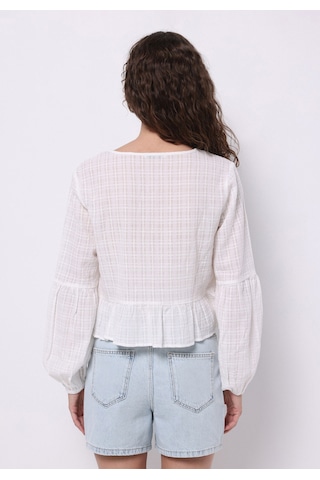 Colins Regular Fit Kadın Beyaz Gömlek Cl1074623 Q1.v1 Ofw Beyaz