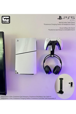 Playstation 5 Slim Duvar Standı Ve Şarj İstasyonu Standı Gaming Aksesuar