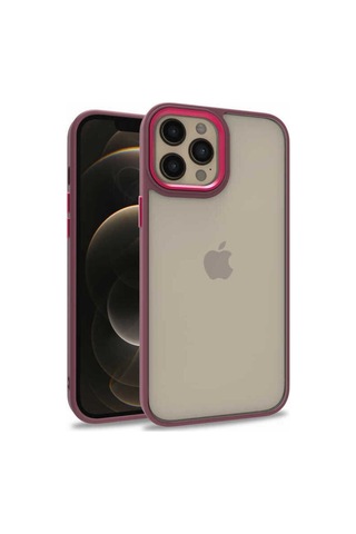 Apple Uyumlu iPhone 12 Pro Max Kılıf Zore Flora Kapak Kırmızı