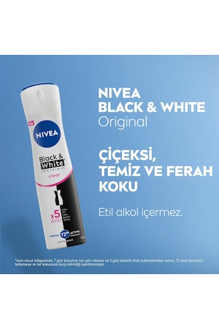 Lexroo Kadın Sprey Deodorant Black&white Invisible Clear 150 Ml 46348805
