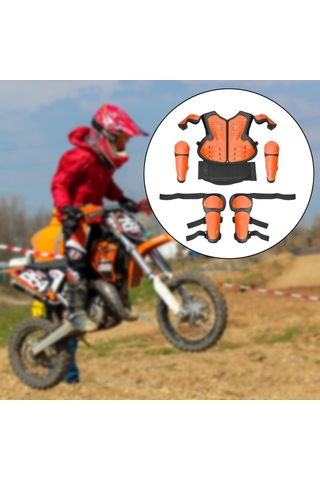 Suntek Motosiklet Diz Dirsek Kol Omuz Koruma Pedi Ile Turuncu