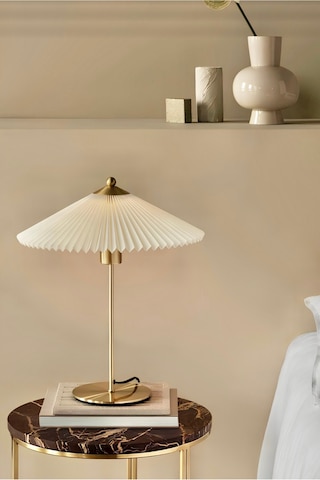 Exlusive Collection Krem Şapka Tasarım Madame Fico Abajur Eskitme Gold Sarı Gold