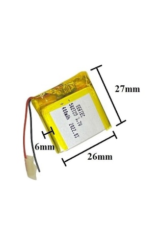 Sertec 582728 3.7v 400 Mah Lityum Polimer Pil 1.5a Drone Için Uygun Değildir