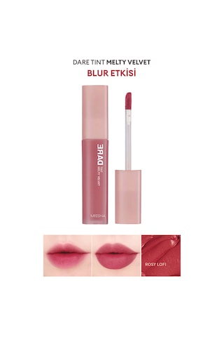 Missha Uzun Süre Kalıcı Bulaşma Yapmayan Kadifemsi Bitiş Sunan Tint Dare Tint Melty Velvet Rosy Lofi 0