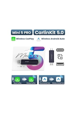 2air Mini5 Pro Carlinkit 5.0 Kablosuz Carplay Kablosuz Android Oto Kutusu 2.4g Carlinkit Mini5 Pro Carlinkit Genuine