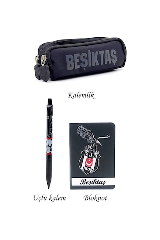 Beşiktaş Kalemlik 2 Bölmeli Ahşap Kutulu 2li Hediye Set