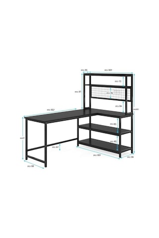 8912 160 Cm Oyuncu Masası Çalışma Masası Bilgisayar Masası Ders Laptop Siyah 120x60