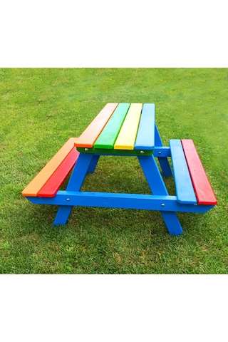 Ahşap Çocuk Piknik Masası Renkli Ahşap Çocuk Piknik Masası Renkli