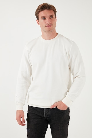 Buratti Çizgili Pamuklu Bisiklet Yaka Erkek Sweat 5905241 Ekru