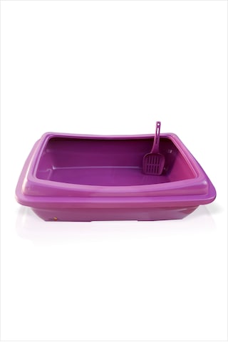M3 Decorium Dev Büyük Bordo Kürekli Kedi Kum Havuzu Kabı Tuvaleti 67 x 47 x 19 CM