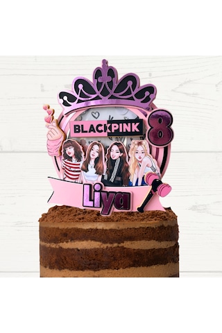 Blackpink Temalı Kız Çocuk Doğum Günü İsme Özel 3d Pasta Parti Süsü Cake Topper Çocuk