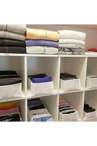 Serstil 4 Adet - Xlarge 8 Gözlü Çekmece Içi Düzenleyici Organizer 31 X 36 X 12 beyaz