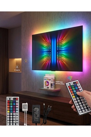 Mey İthalat Rgb Led Strip 5 Metre Kumandalı 5050 Şerit Led Dekorasyon Işığı
