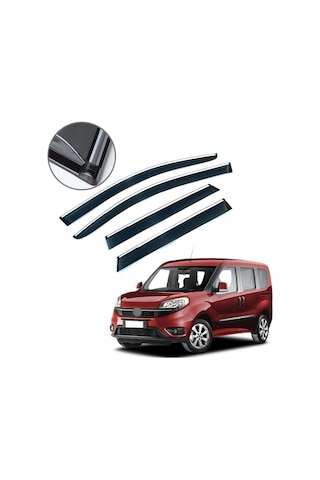 Fiat Doblo Krom Çıtalı Cam Rüzgarlığı 2010-2019 4 Lü