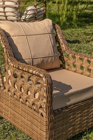 Btkconsept Lupa Eslem Rattan Bahçe Mobilyası 3+1+1 Puf Ve Salıncak Dahil" Masalı Kahverengi