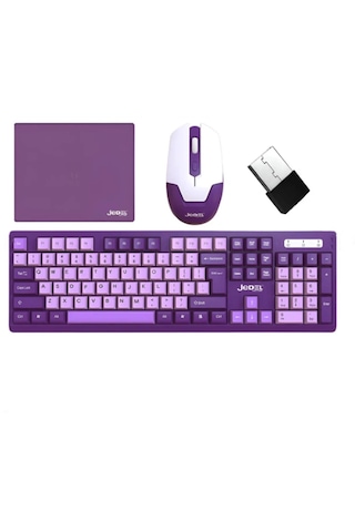 Ws737 Mor Renk Klavye Mouse Seti Sessiz Tuşlar - Tv - Laptop - Pc Uyumlu