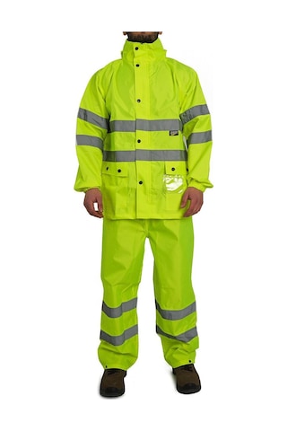Kkdavm Bestguard Yağmurluk Oxford Reflektörlü Takım Sarı