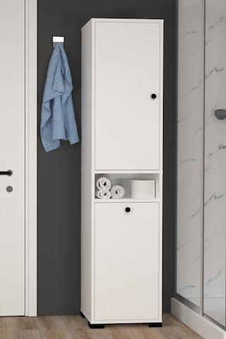 Atlas No.1 3 Raflı Sepetli Banyo Dolabı Beyaz