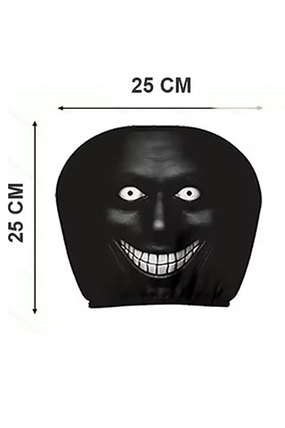 Korkunç Yüz-2 Çift Taraflı Dekoratif Oto Başlık Kılıfı/maske 2'li Siyah