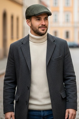 Bay Şapkacı Erkek Haki Kapitone Desenli Kasket Şapka - Kışlık Flat Cap8176 Haki