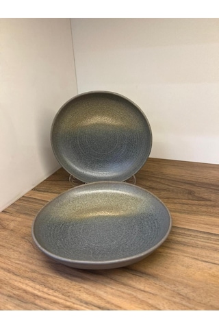 2'li Hornfels Ripple Çukur Tabak 19 Cm 400 Cc Risotto / Salata / Gourmet / Şef Sunum / Sulu Yemek Çok Renkli