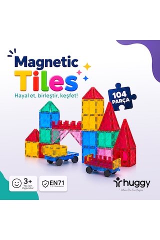 Huggy Manyetik Puzzle 64 Parça Yapı Blokları