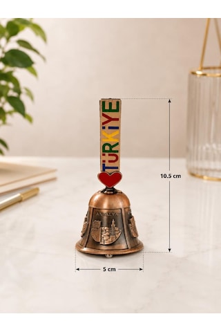 Metal El Çanı Servis Zili Dekoratif Masa Zili Otel Kafe Resepsiyon Çağrı Çanı 10.5 Cm
