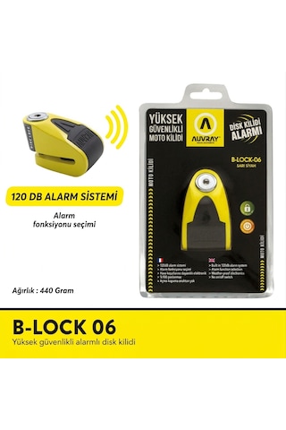 Auvray Block 06 Alarmlı Disk Kilidi 6mm 120 Desibel Motosikletiniz İçin
