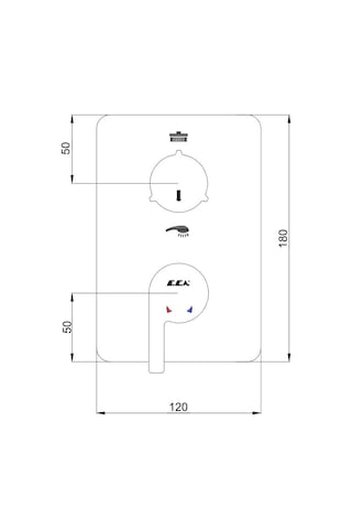 Eca Icon Ankastre Duş Banyo Bataryası Sıva Üstü 2 Yollu 102167201H-KDE Krom