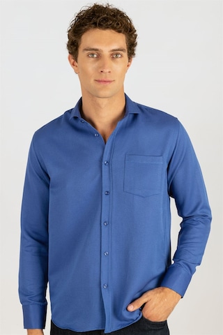 Tudors Klasik Fit Desenli Erkek Gömlek-25045 Saks